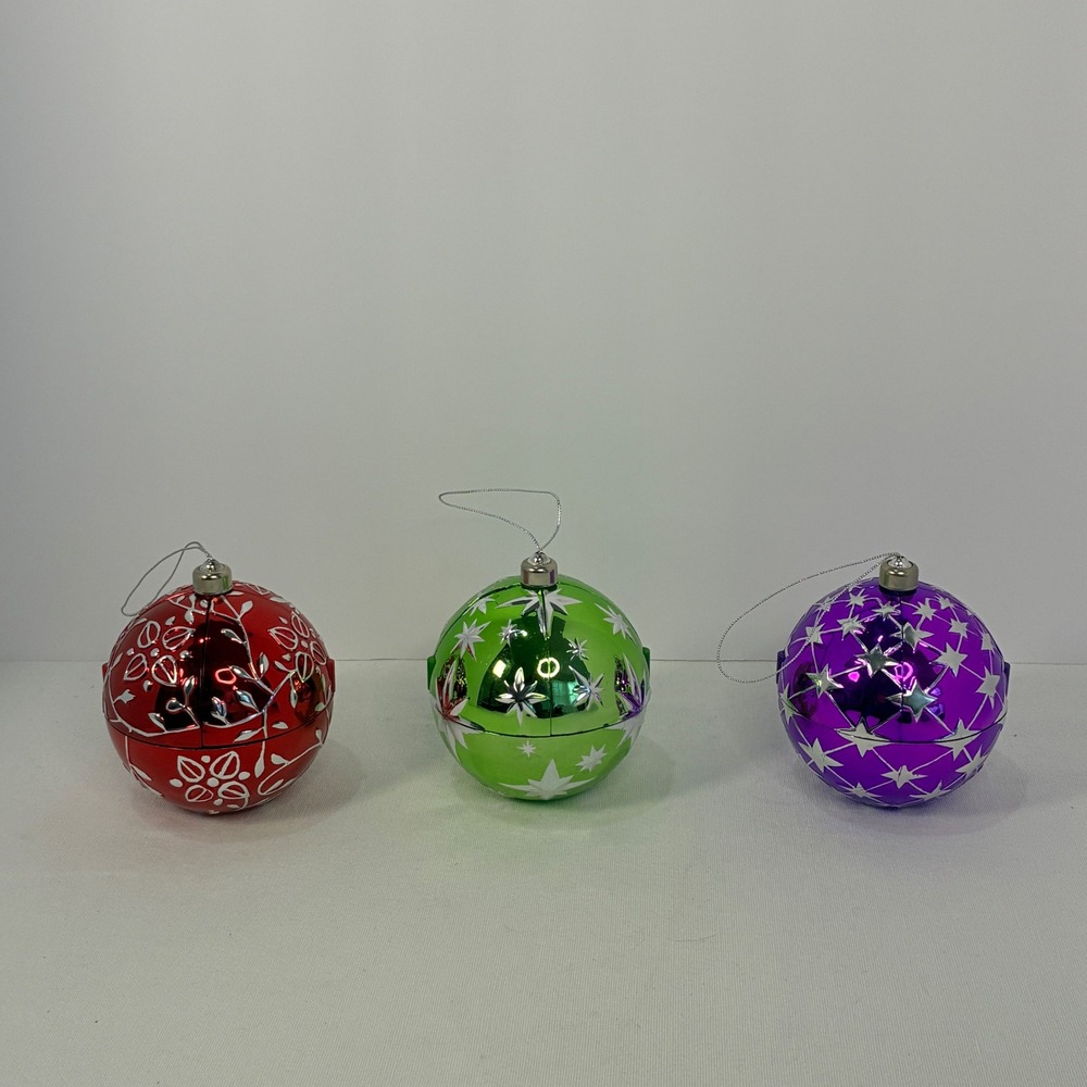 VTG Mr Christmas Hidden Musical Ornaments Set‎ of 3 Nostalgic Animated Diorama